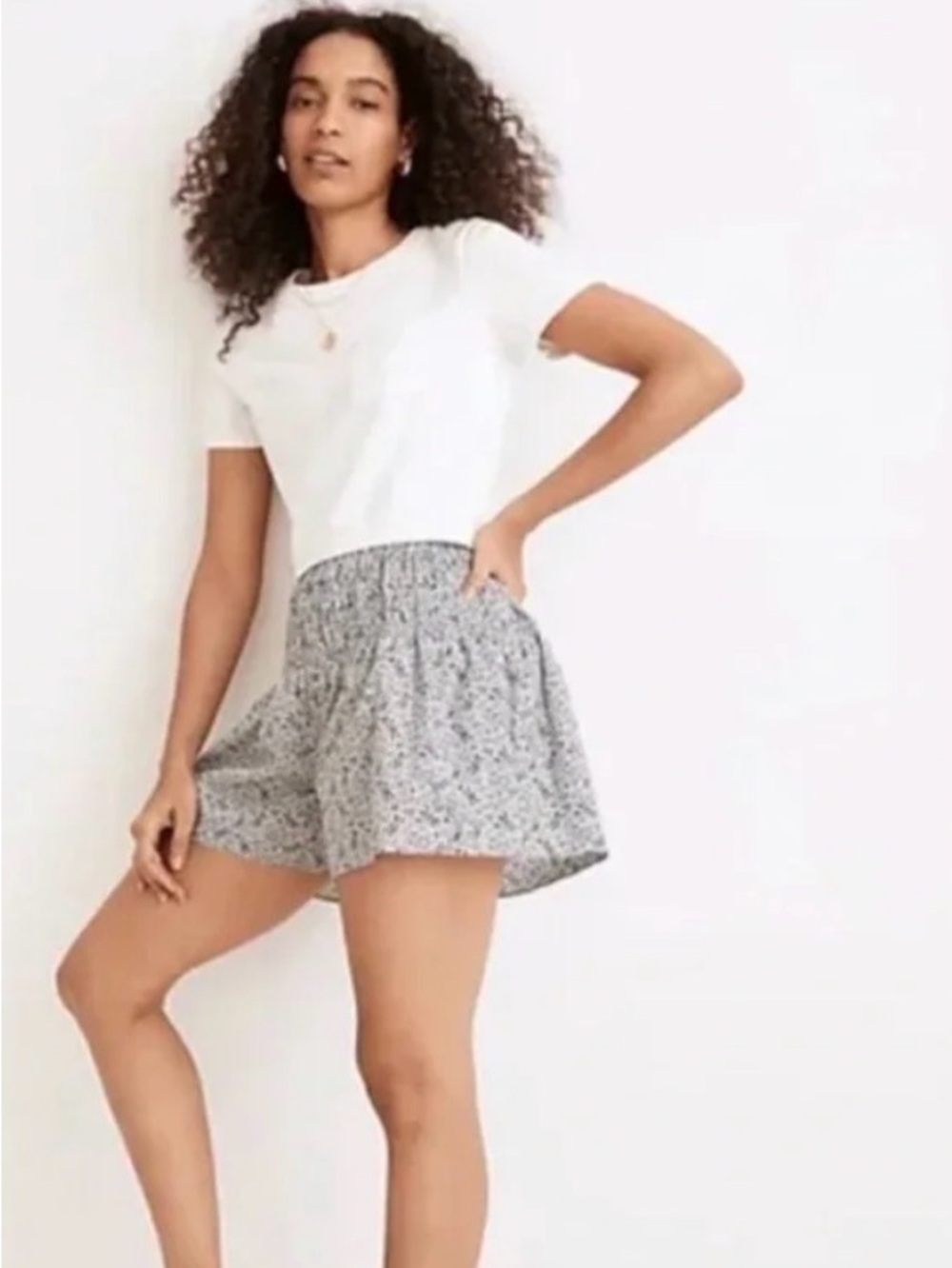 Women’s Madewell Florentine Floral Smocked Shorts Size Large